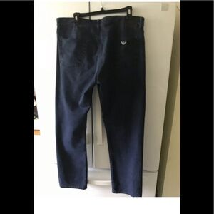 Giorgio Armani AJ Straight Leg Mid Rise Dark Wash Jeans Logo Pockets Italy Boot